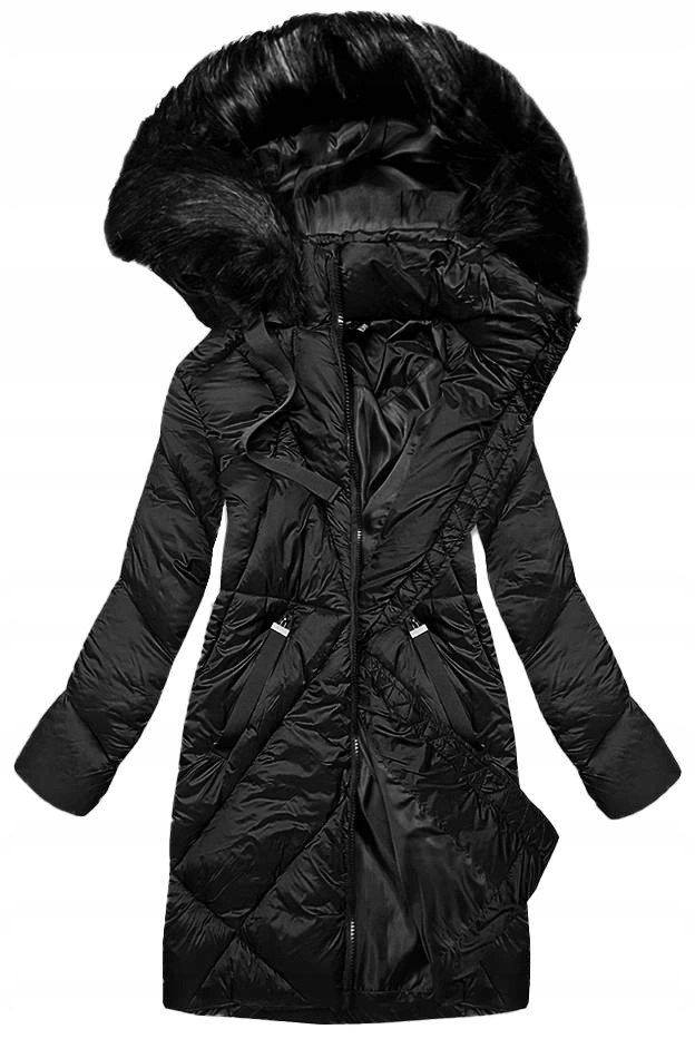 Dlouhá Zimní Bunda 23070 Černá L (40)