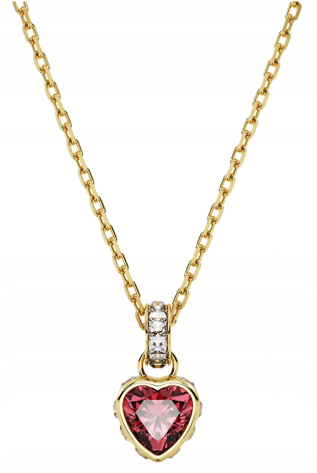 Dámský Náhrdelník Swarovski 5648750 Chrom S Krystalky Srdce