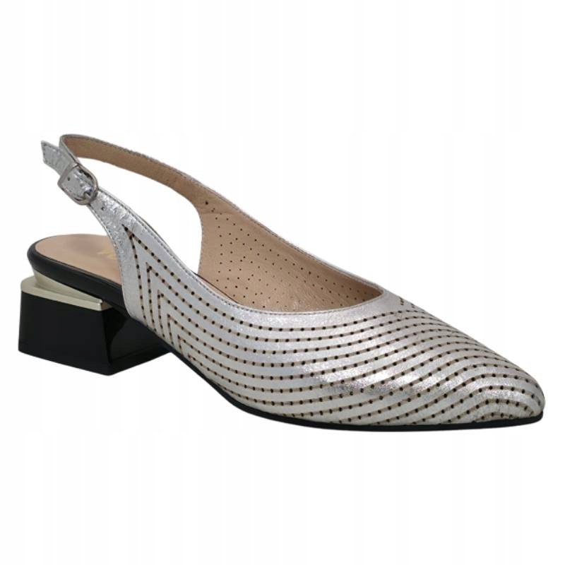Verano 335.474 stříbrné sandály, perforovaná kůže, velikost vel. Kochland