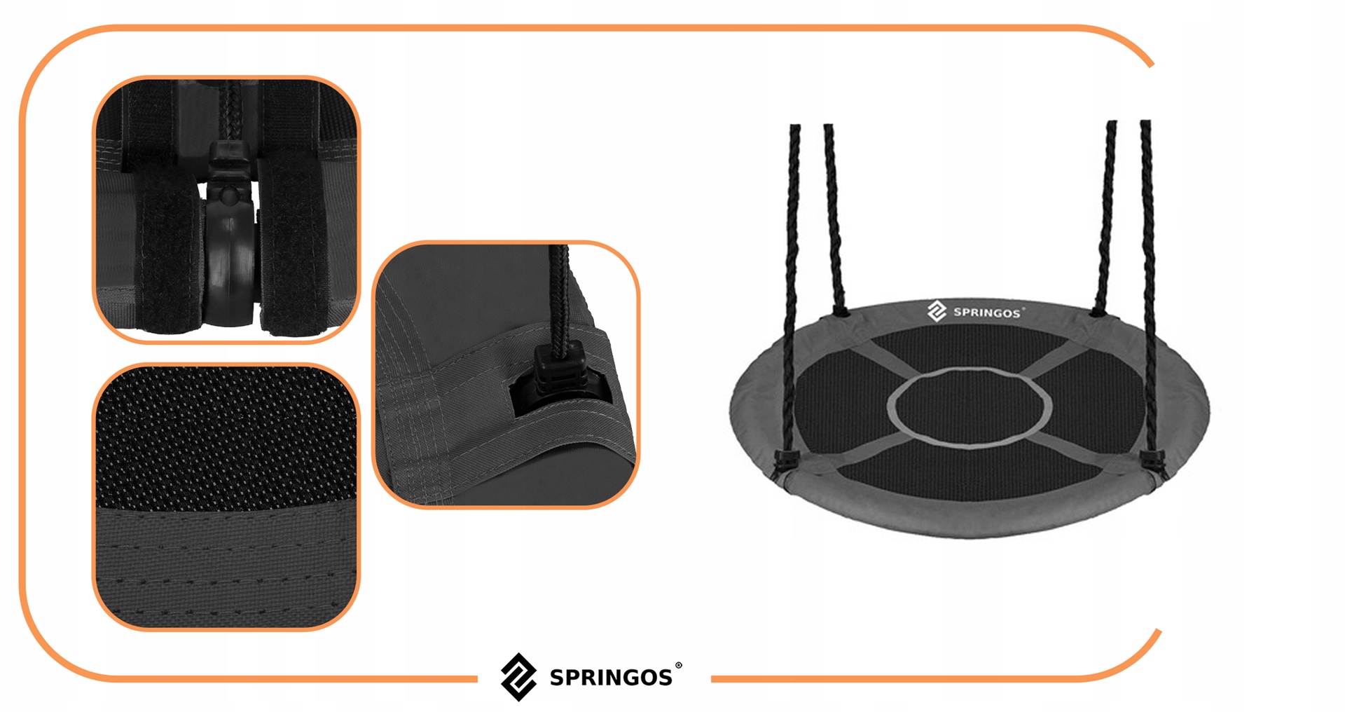 BOCIANIE GNIAZDO HUŚTAWKA OGRODOWA DLA DZIECI 110cm DUŻA MOCNA 150kg XXL Certyfikaty, opinie, atesty CE EN 71