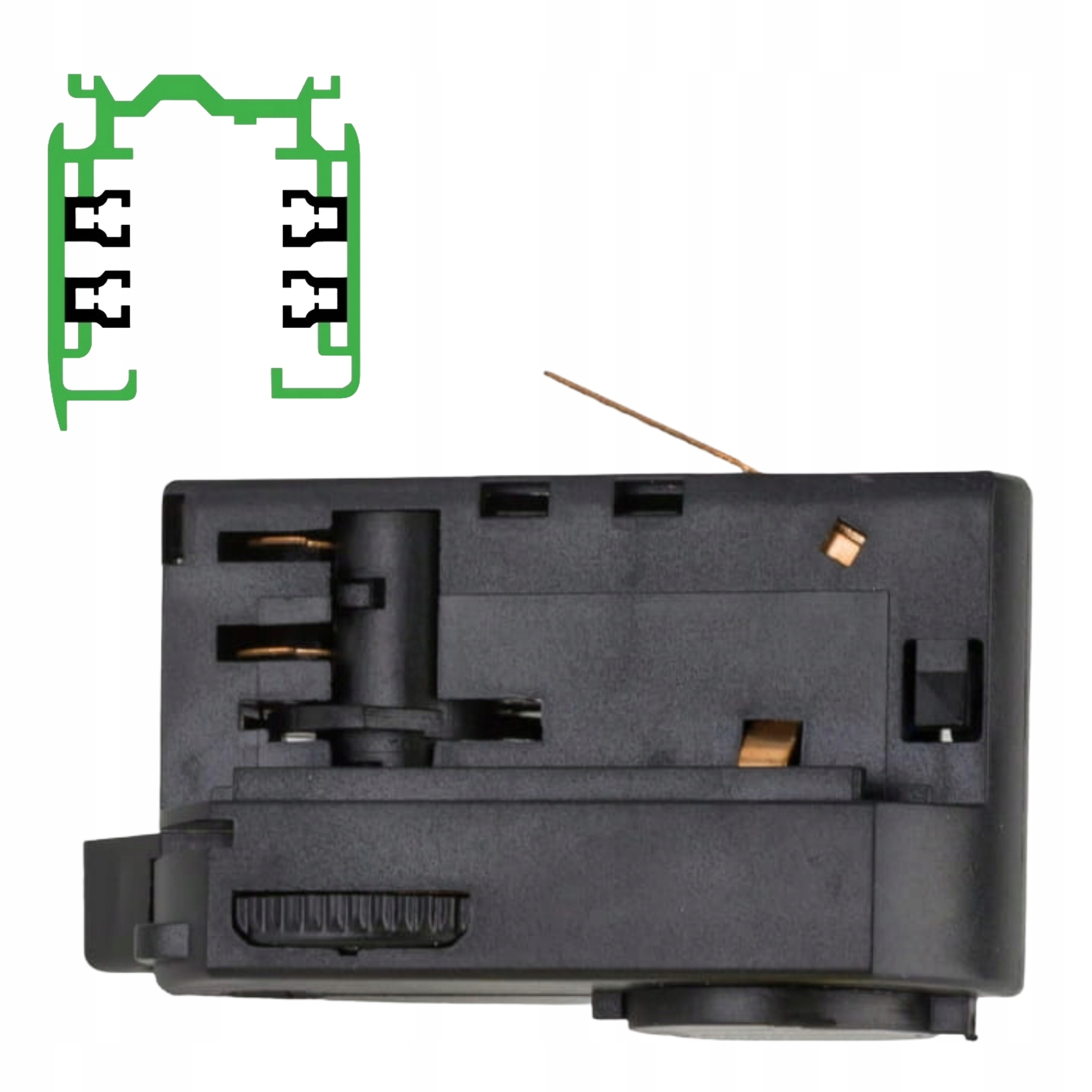 Adapter do szynoprzewodu 3 fazowego SLIM na lampy Czarny
