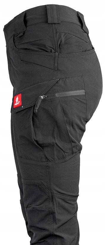 ELASTYCZNE spodnie BOJÓWKI MĘSKIE robocze ochronne czarne DUŻO KIESZENI 44 Rozmiar 44