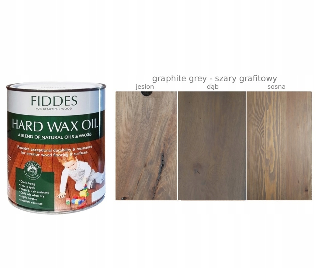 Fiddes Twardy olejowosk olej do mebli podłóg Graphite Grey Grafitowy 1L