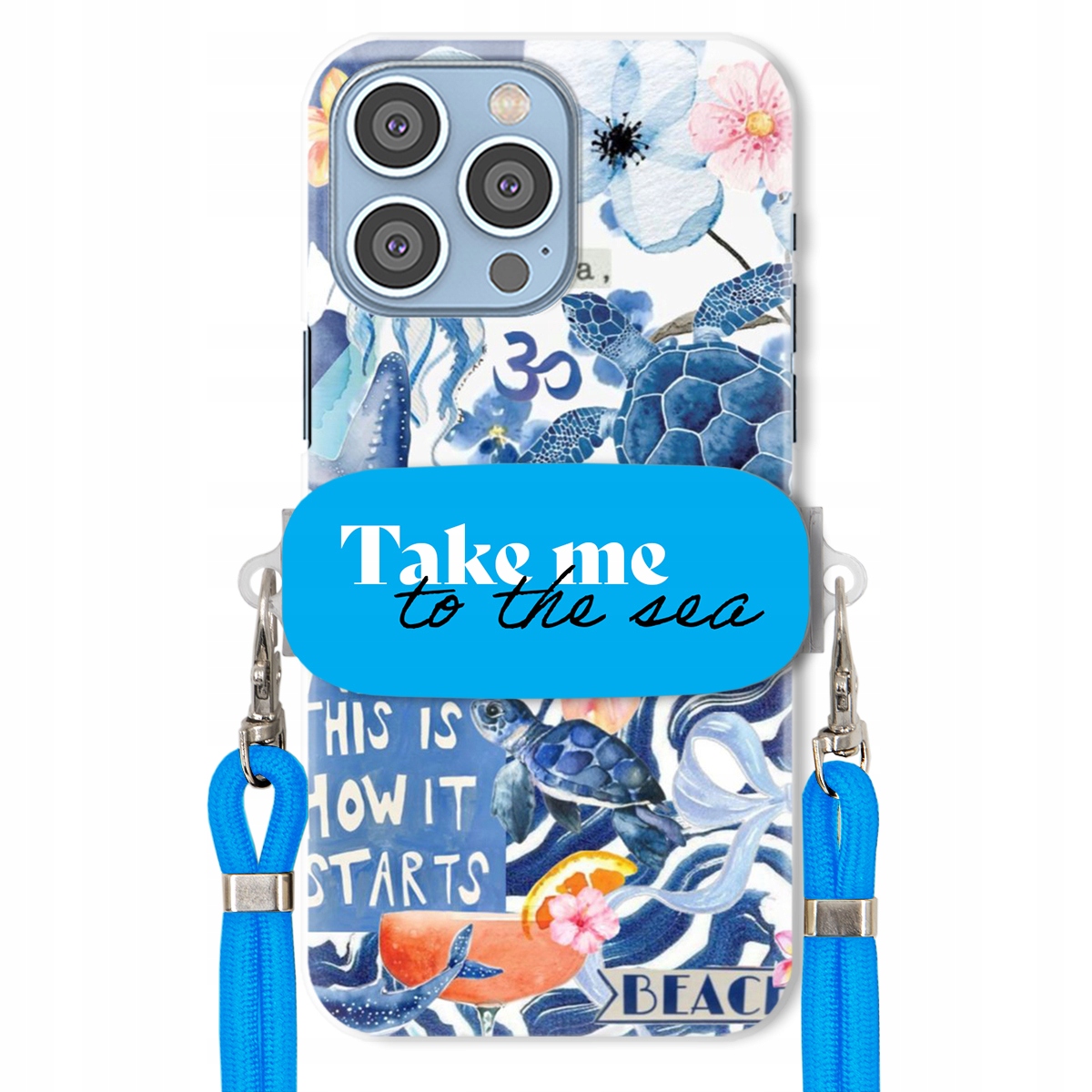 Puzdro pre iPHONE 15 Pro Max Premium Vodítko Blue Držiak Take Me To The Sea