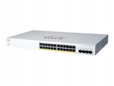 Cisco CBS220-24P-4G Spravovaný L2 Gigabit Ethernet 10/100/1000 PoE 1U Biely