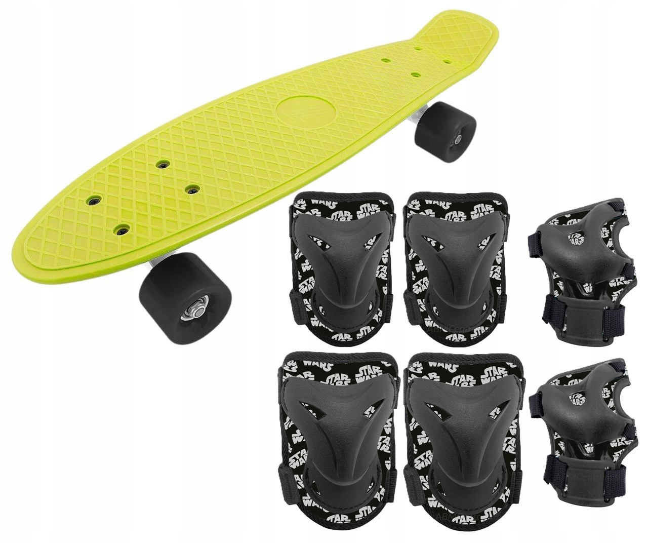 Deskorolka 55 cm fiszka 6x Ochraniacz na kolana łokcie nadgarstki Star Wars