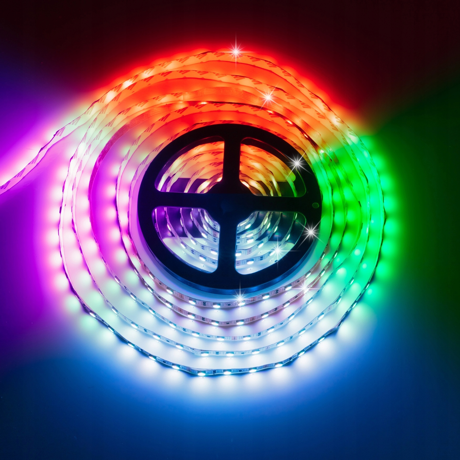 LED RGB juosta 20m Ledy 5050 RGBW juosta 230v 12v GALI SU PULTELIU APLIKACIJA