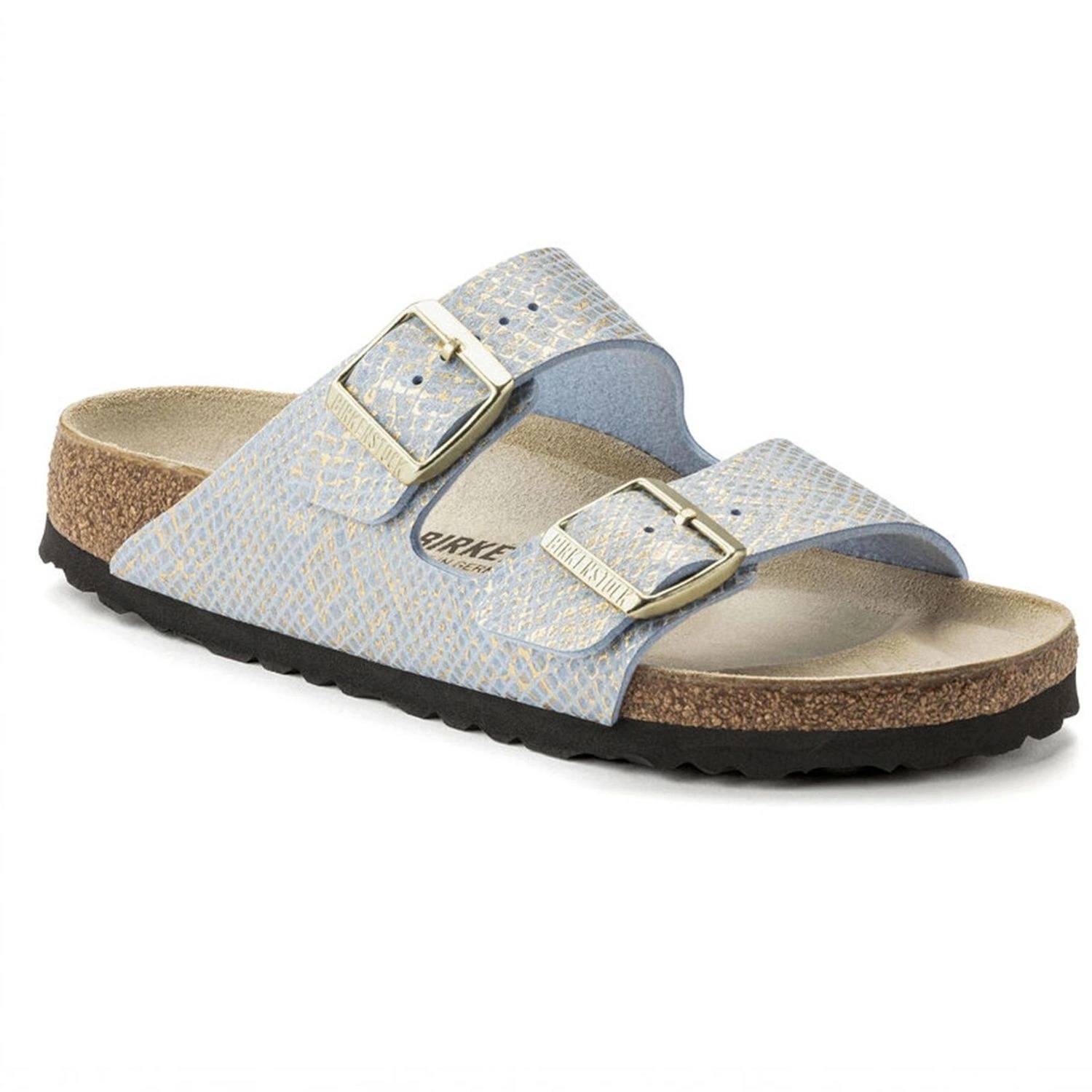 Nazouváky pantofle Birkenstock Arizona Bs kožené Birko-Flor modré vel. 38