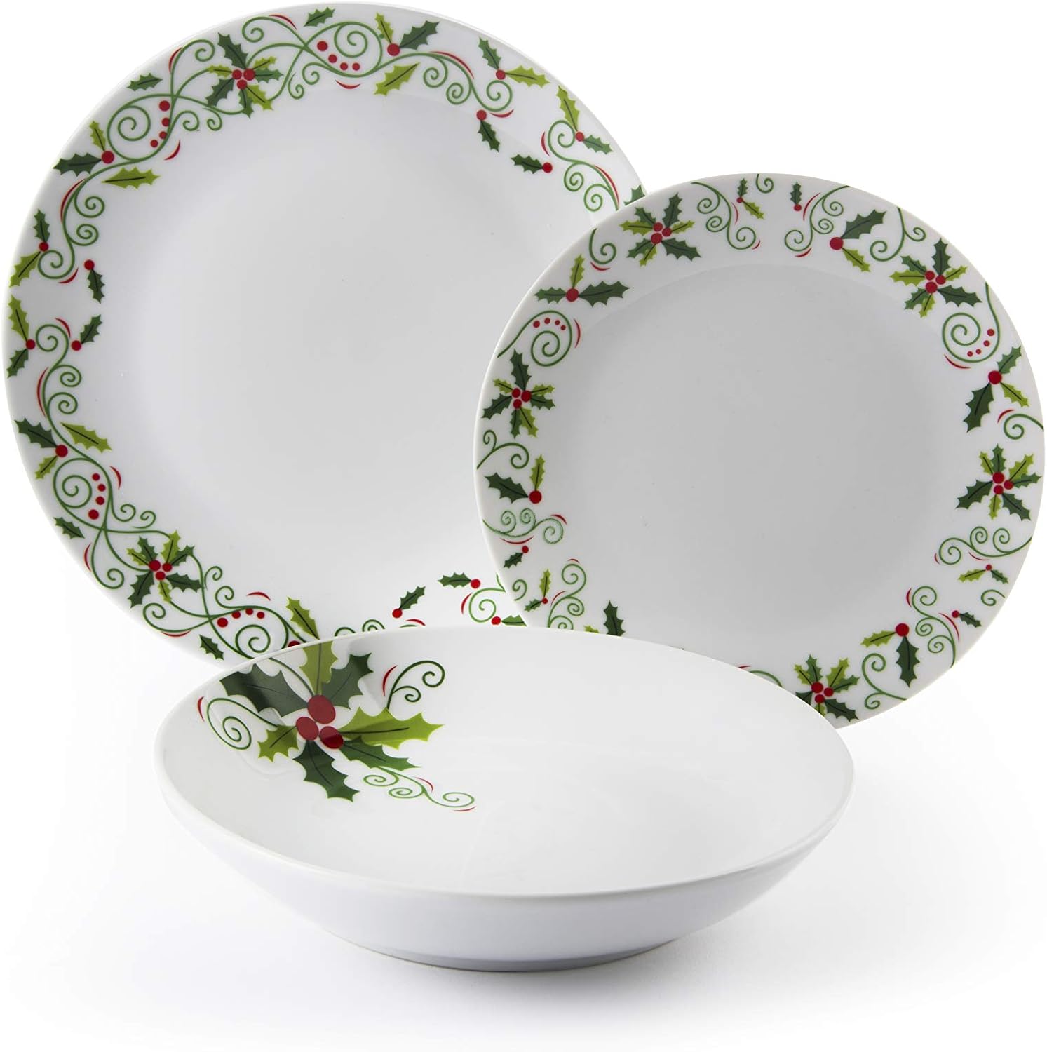 Sváteční Porcelánový Jídelní Servis 18 Dílů S Dekorem Holly