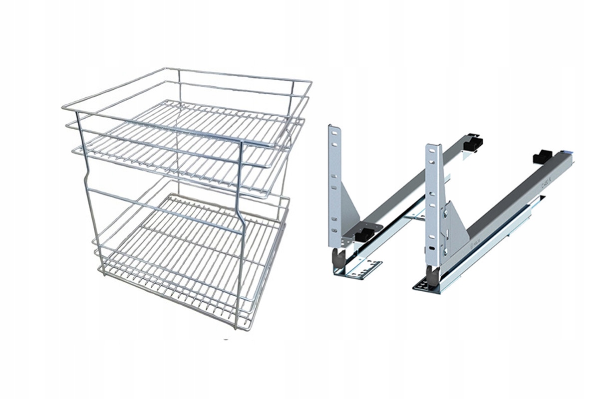 Cargo do spodnej skrinky 60 cm 600 Efekt Chróm 2p tichý zatvárač Rejs s plným výsuvom