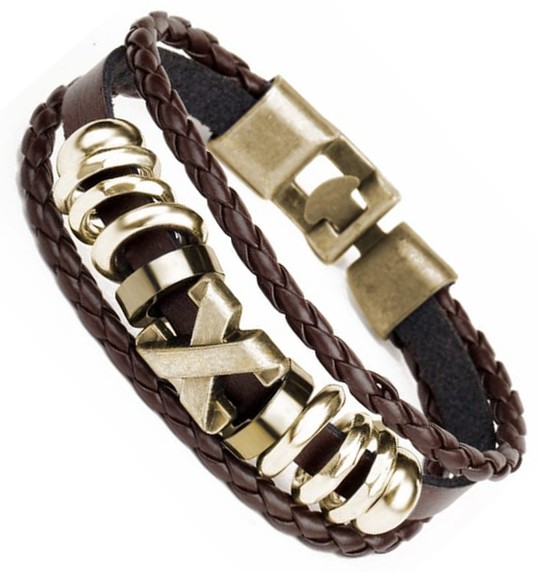 

Skórzana punk bransoletka skóra Litera X rzemień