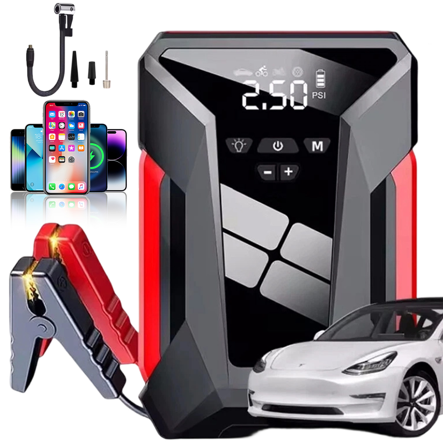 Startovací Zařízení Booster Jump Starter 1600A 12V Kompresor Powerbanka