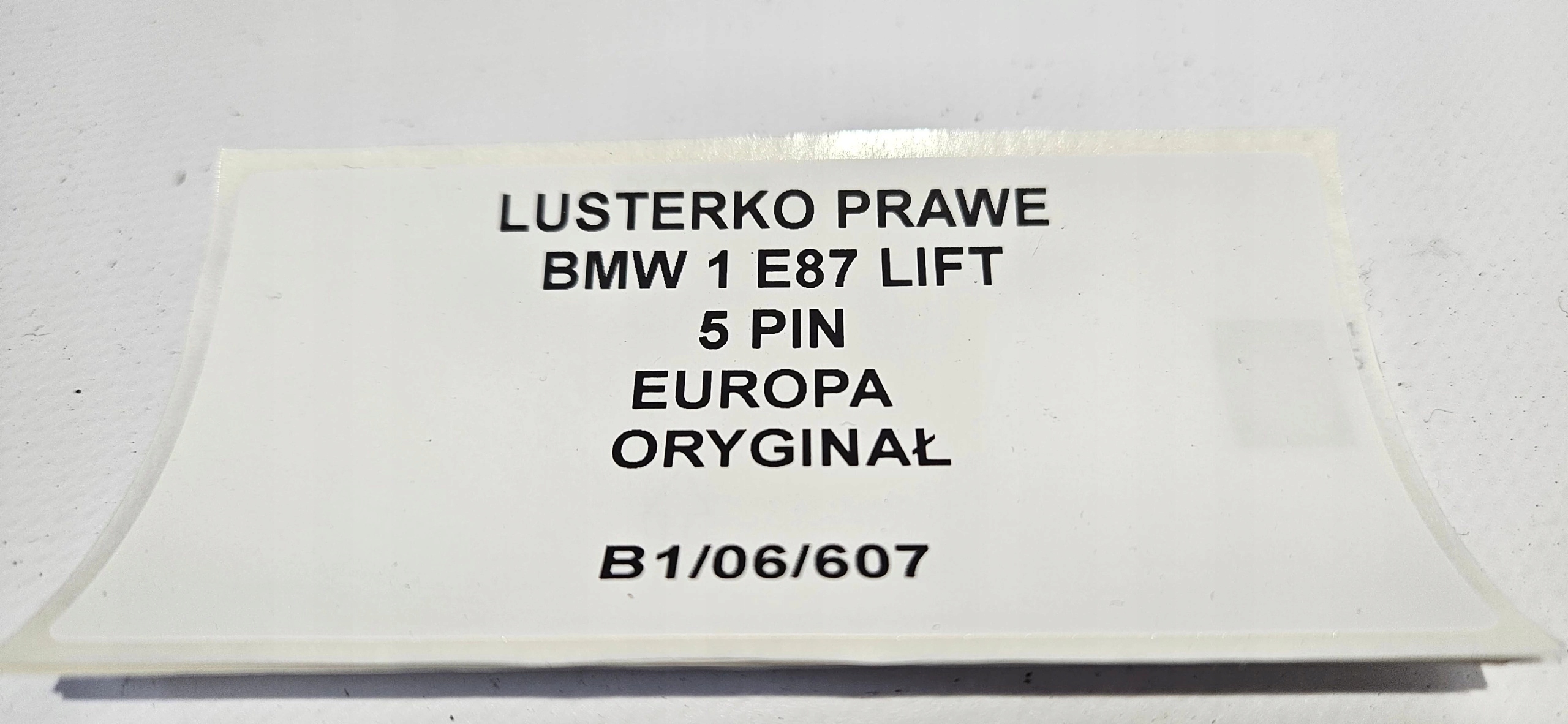 mirror right BMW 1 E87 LIFT 5 PIN EUROPA