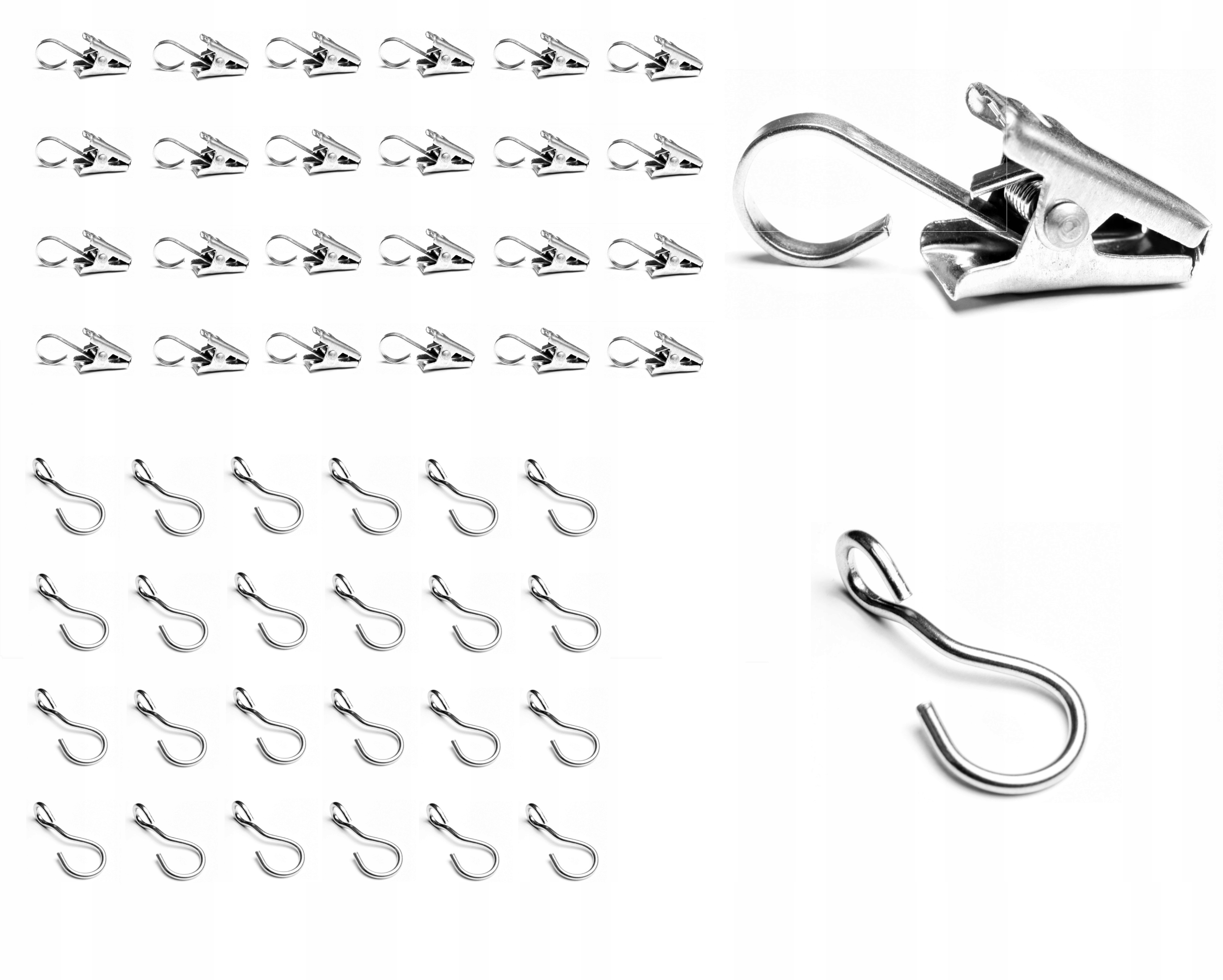 24 SZT ŻABKI HACZYKI DO FIRAN FIRANEK ZASŁON STAL NIERDZEWNA IKEA Kod producenta 80212201