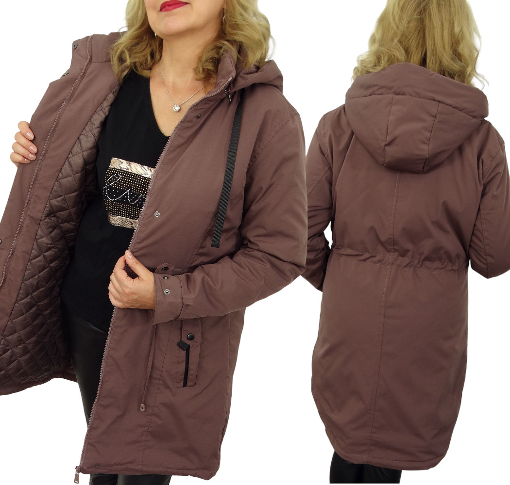 Kurtka Damska Parka Ocieplana z Odpinanym Kapturem Natalia 40 L