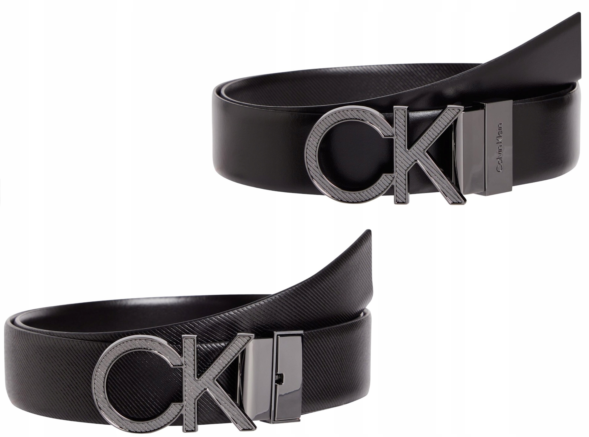 Calvin Klein Męski Pasek 2w1 Adj/rev Czarny r.95