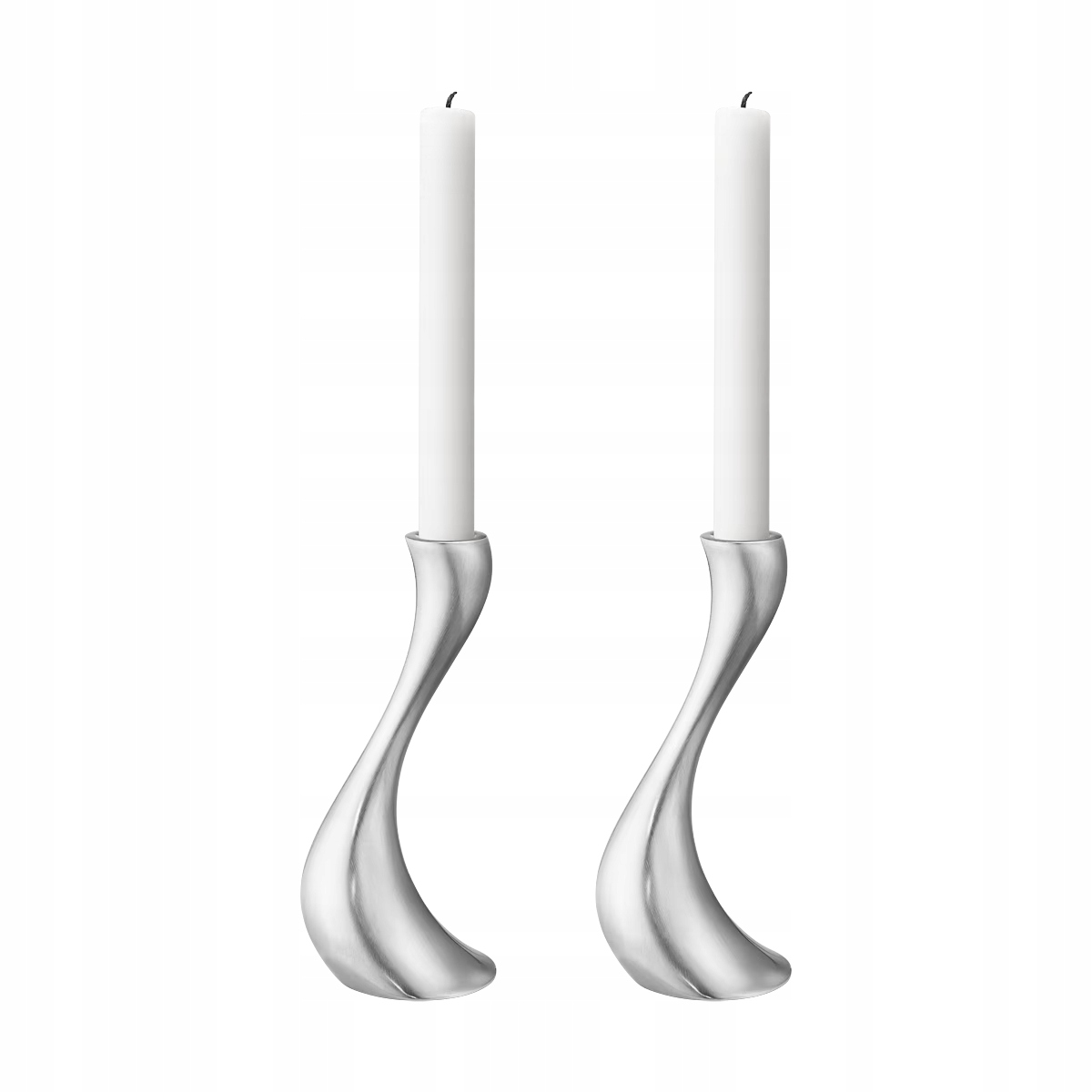 Georg Jensen Cobra Svietnik 20 cm 2 Ks Strieborný matný