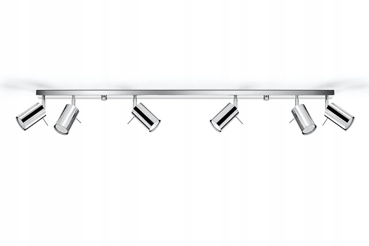 Nástenná stropná lampa 6 reflektorov chrómová 117 cm Sollux Lighting