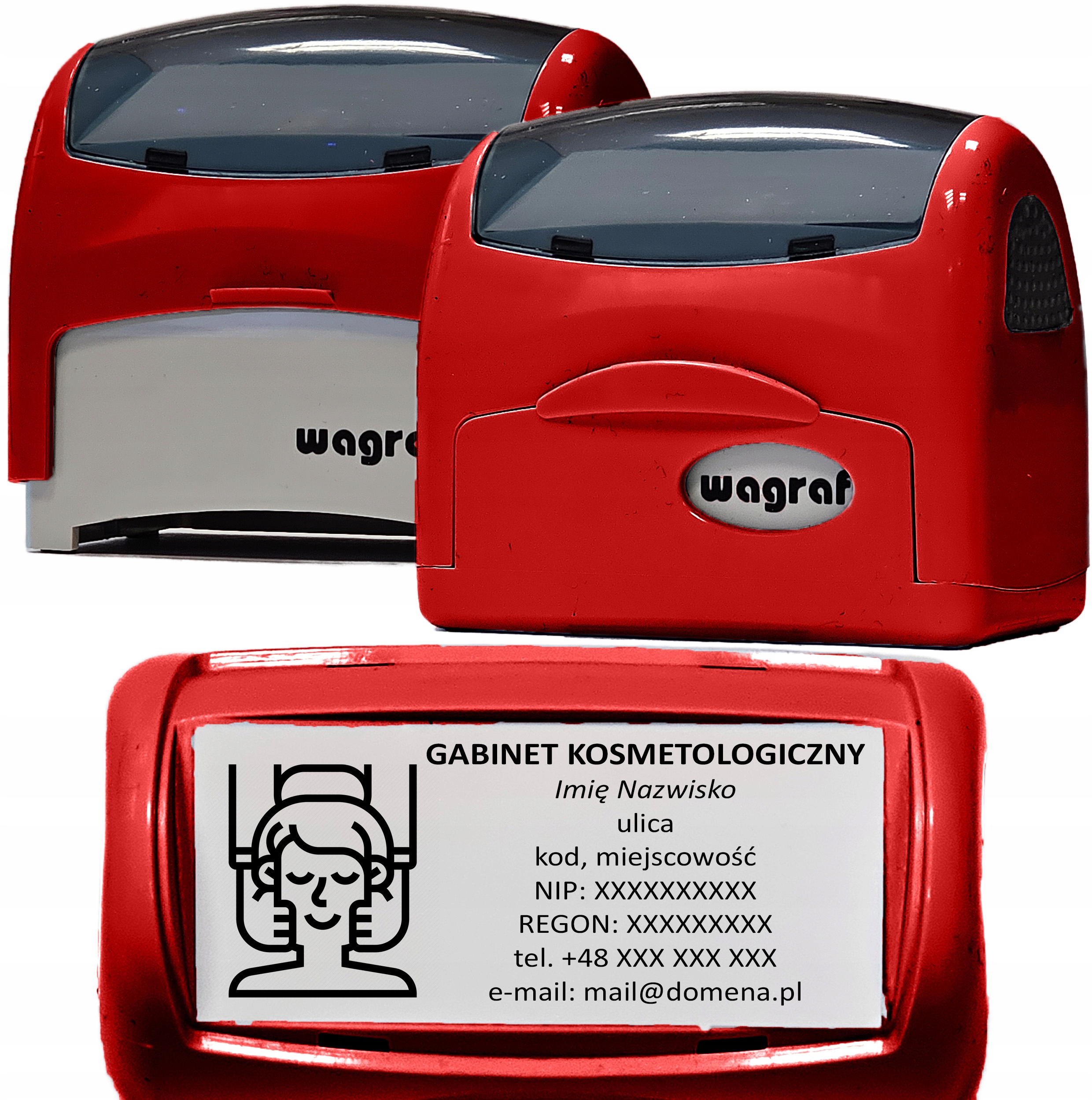 Wagraf A4 PIECZĄTKA 1-8 wersów - FIRMOWA - BIUROWA - UPRAWNIENIA SEP - LOGO