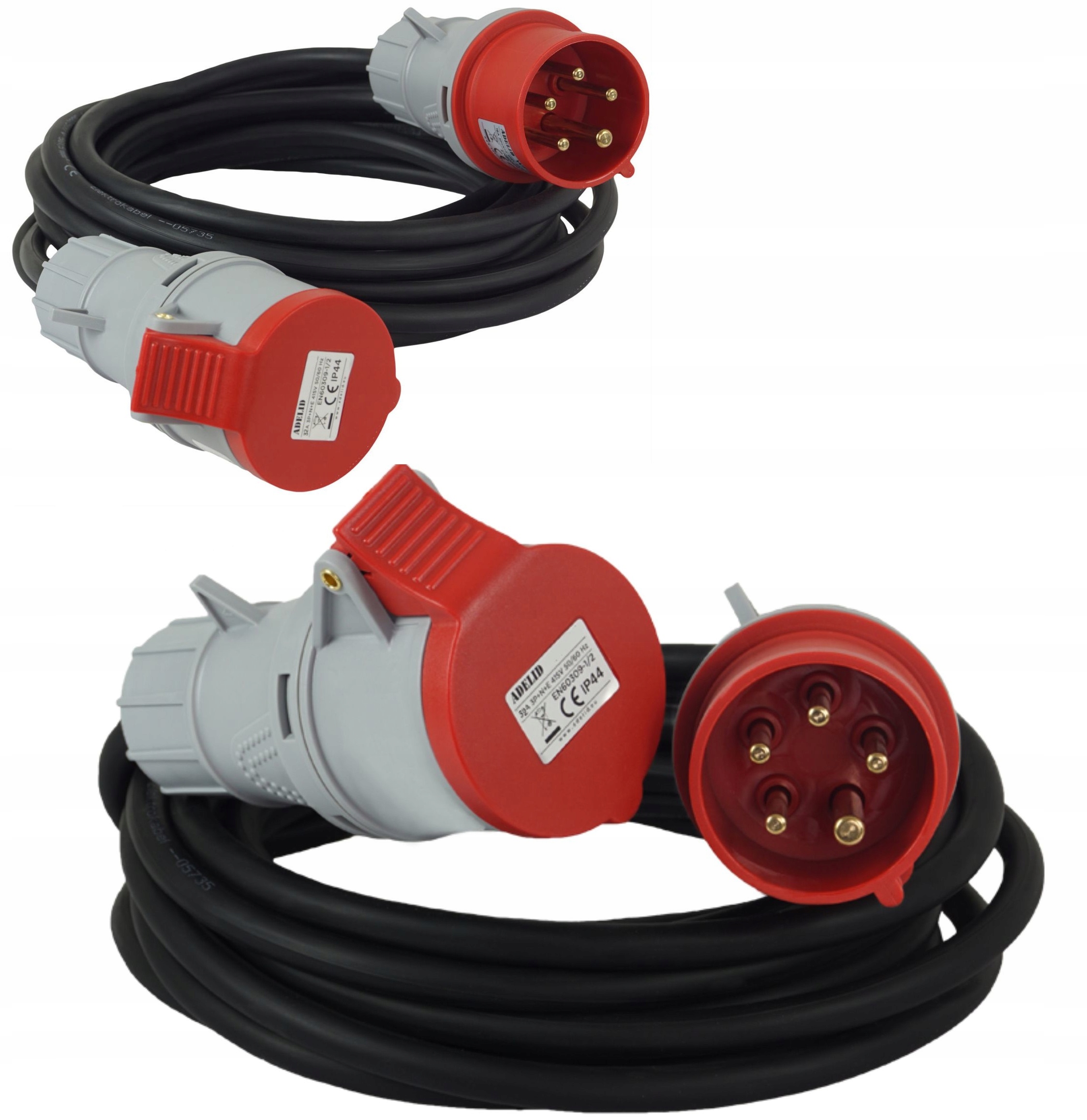 Prodlužovací Kabel 5x2,5 10 m 32 A 400 V Silný Elastický Stavební Kabel Síla