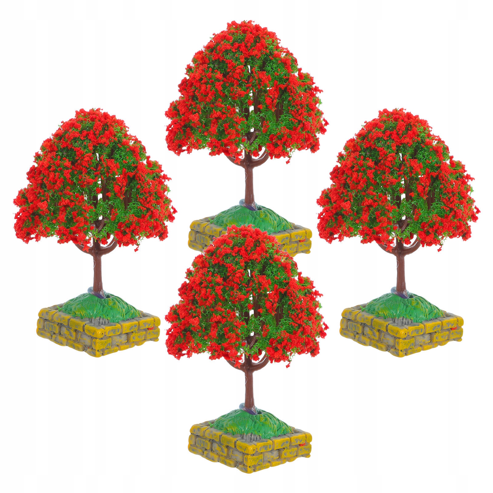 4 Sztuki Wytrzymałych Miniaturowych Czerwonych Drzew Do Materiałów Ręcznych