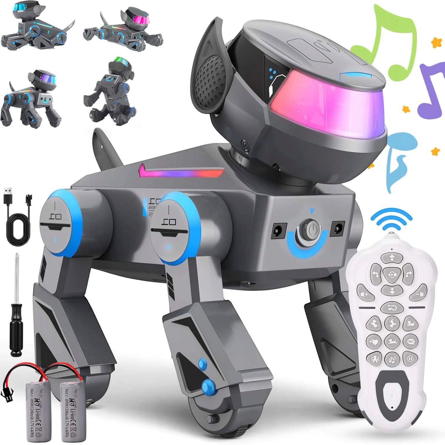 ROBOT PIESEK INTERAKTYWNY ZABAWKA EDUKACYJNA RC DLA DZIECI PROGRAMOWALNYCH