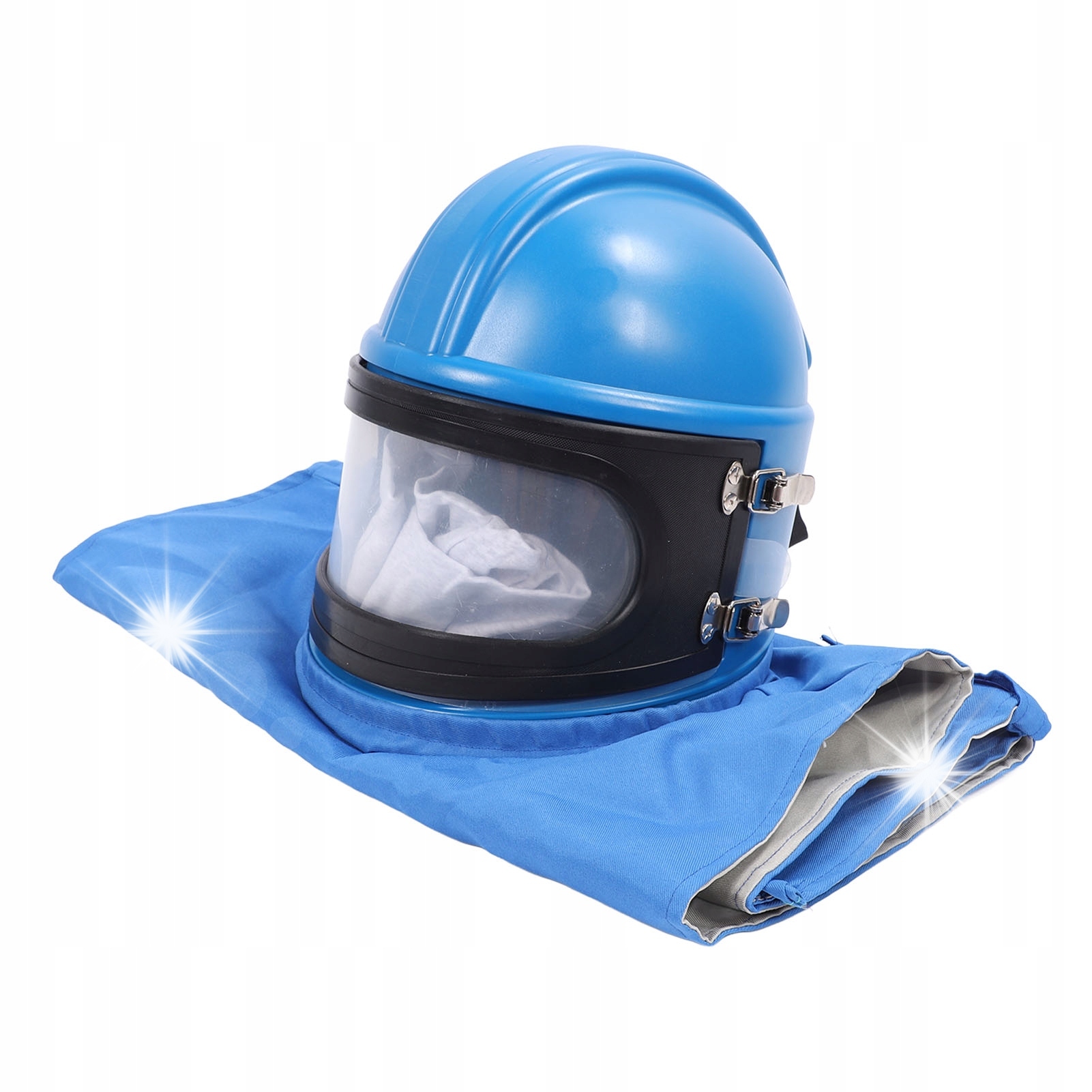 PROFESJONALNA MASKA OCHRONNA DO PIASKOWANIA HEŁM Z KASKIEM I NAWIEWEM