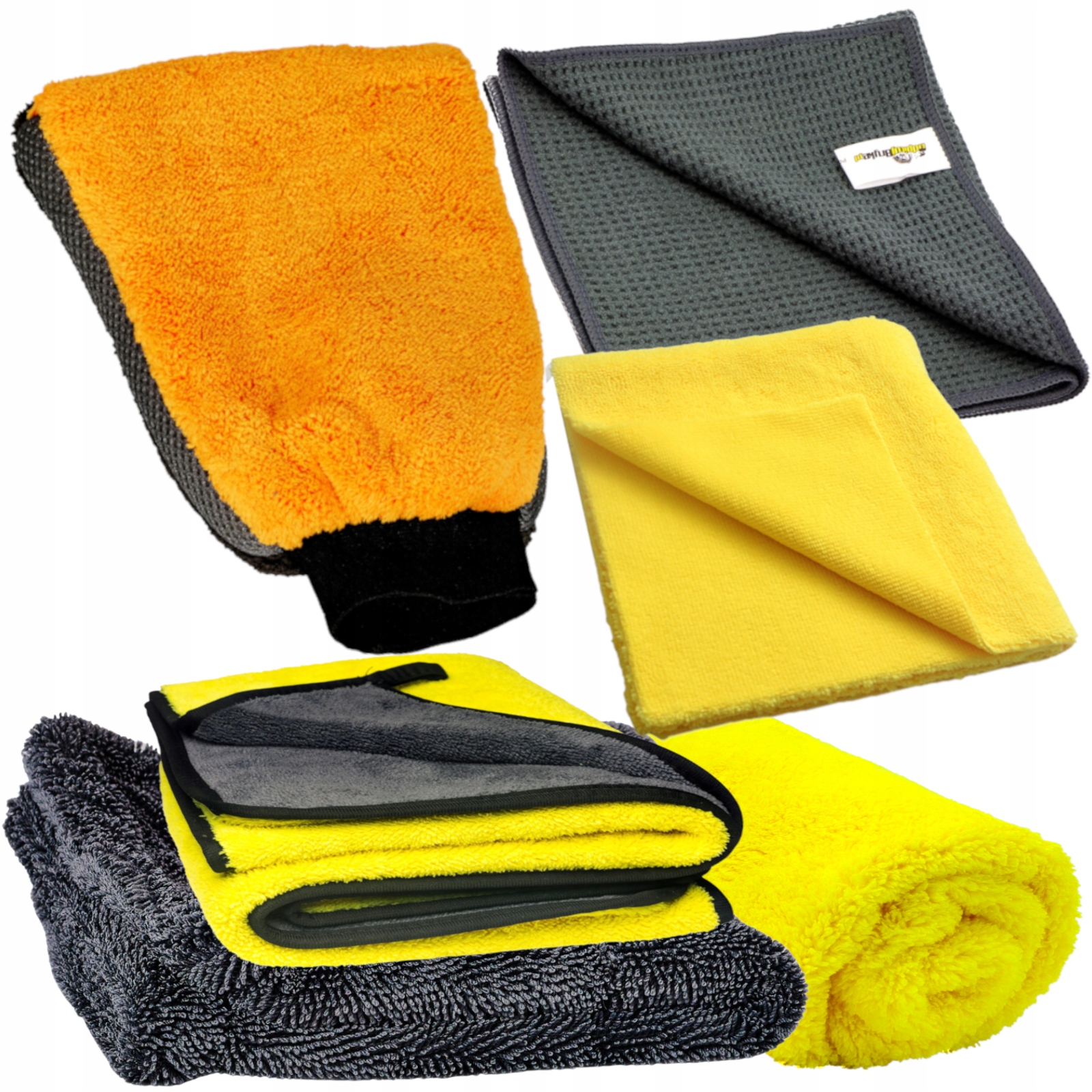 Zestaw Rękawica Ściereczek Z Mikrofibry Do Mycia Osuszania Polerowania Auta