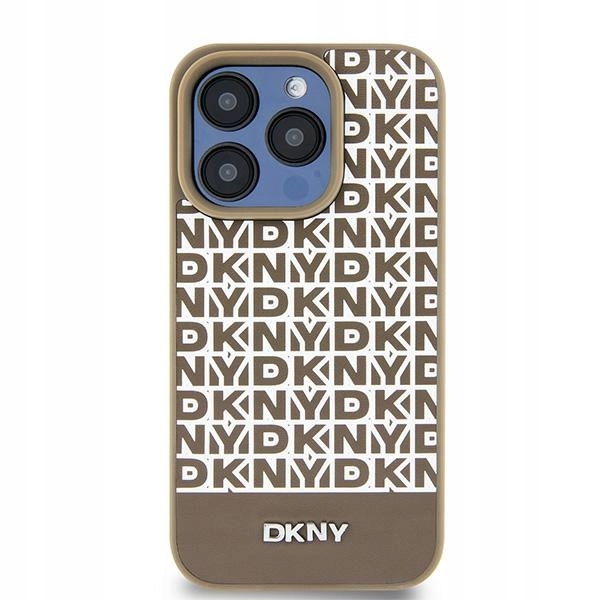 Etui Dkny Leather Printed Pattern Metal Logo MagSafe na iPhone 15 14 13