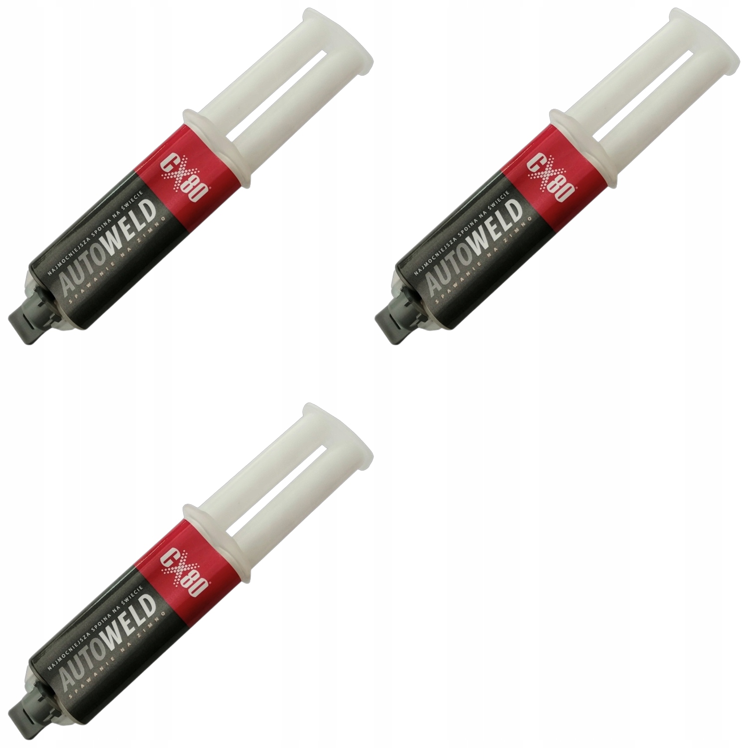 CX80 Auto Weld epoxidové lepidlo, tužidlo, svařování za studena ve stříkačce x3