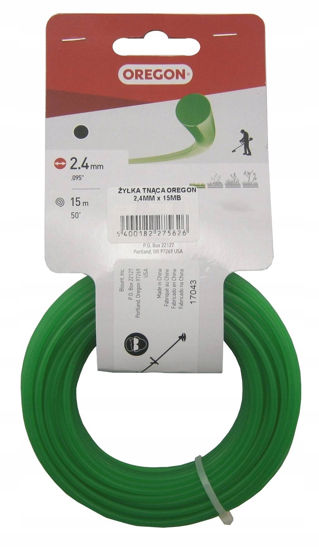 

Żyłka Tnąca Oregon 2,4MM x 15MB Etykieta Okrągła