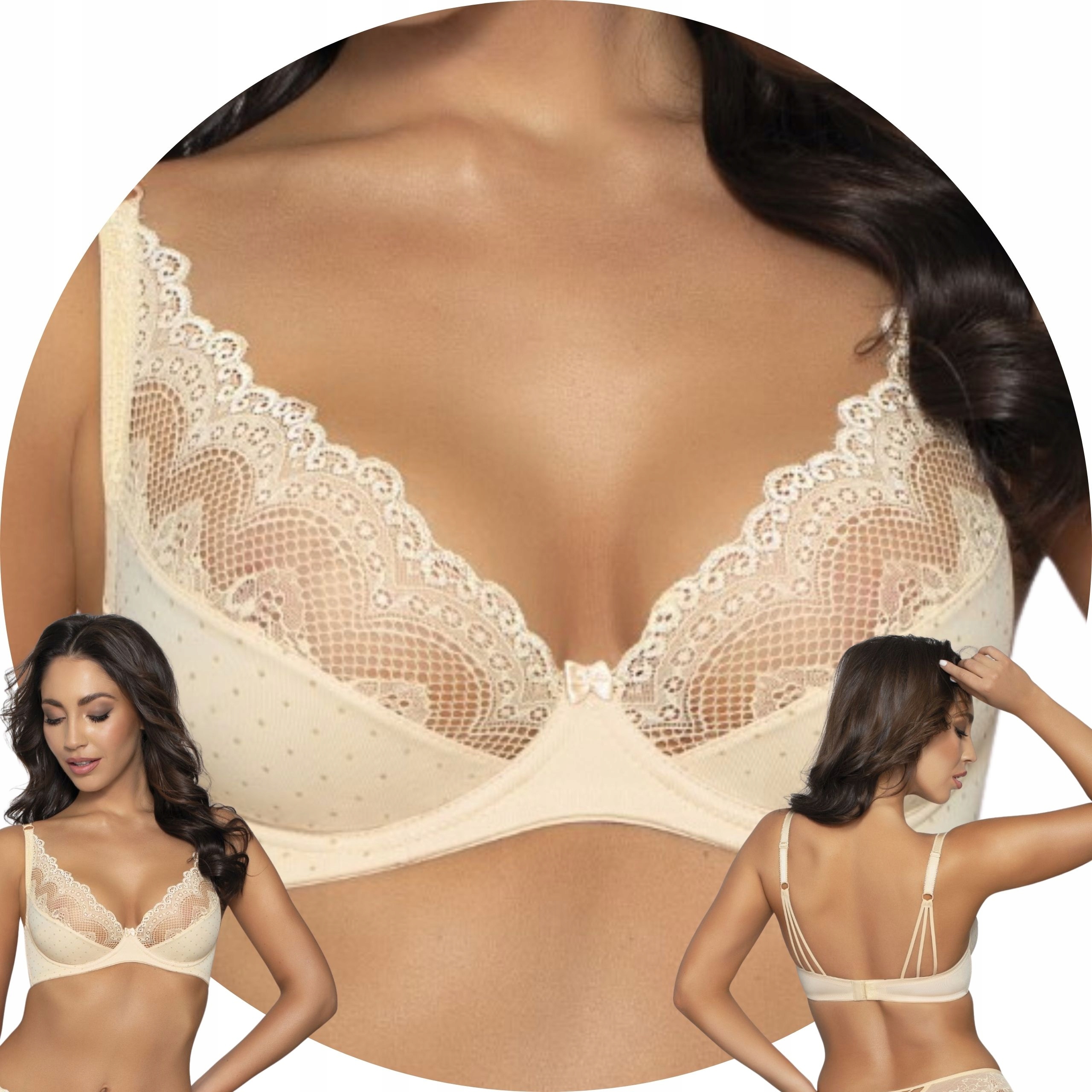 PariPari Sophia béžová krajka béžová Měkká podprsenka 65G Soft