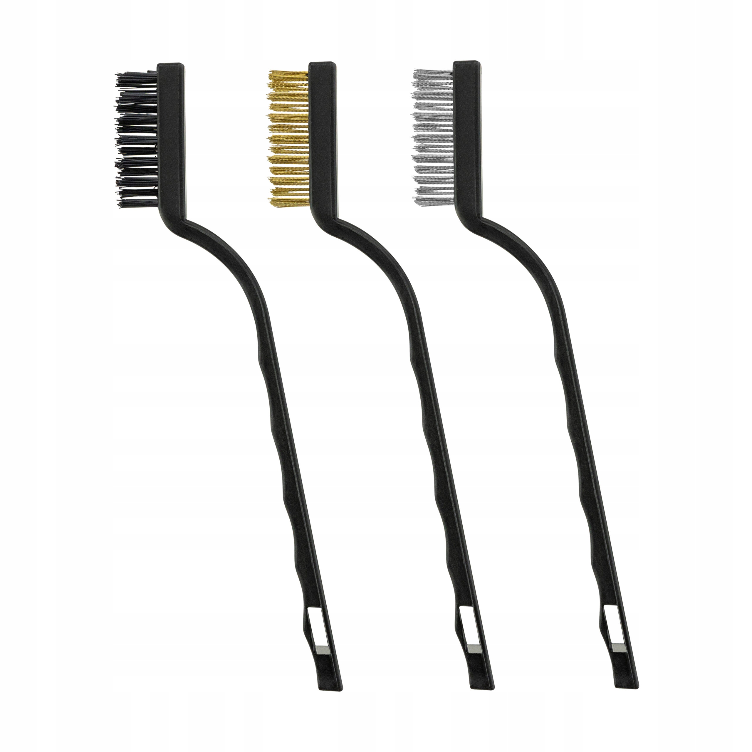 Zestaw szczotek drucianych szczotki druciana, stal mosiądz nylon MAŁE 3 szt Kod producenta 154289