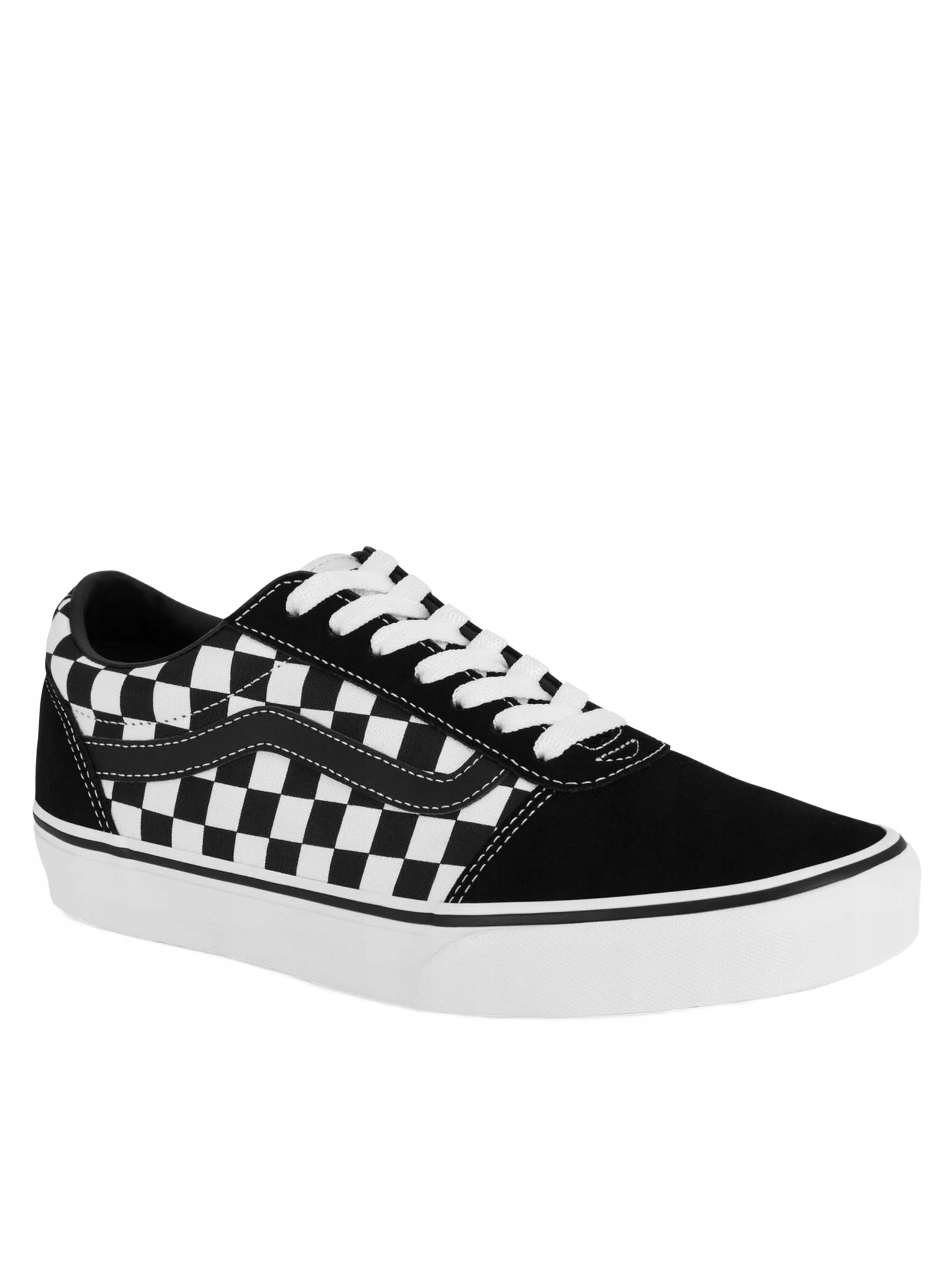 Vans Ward Pánské Tenisky Černo Bílé S Šachovnicí, Přírodní Kůže 45 Opa