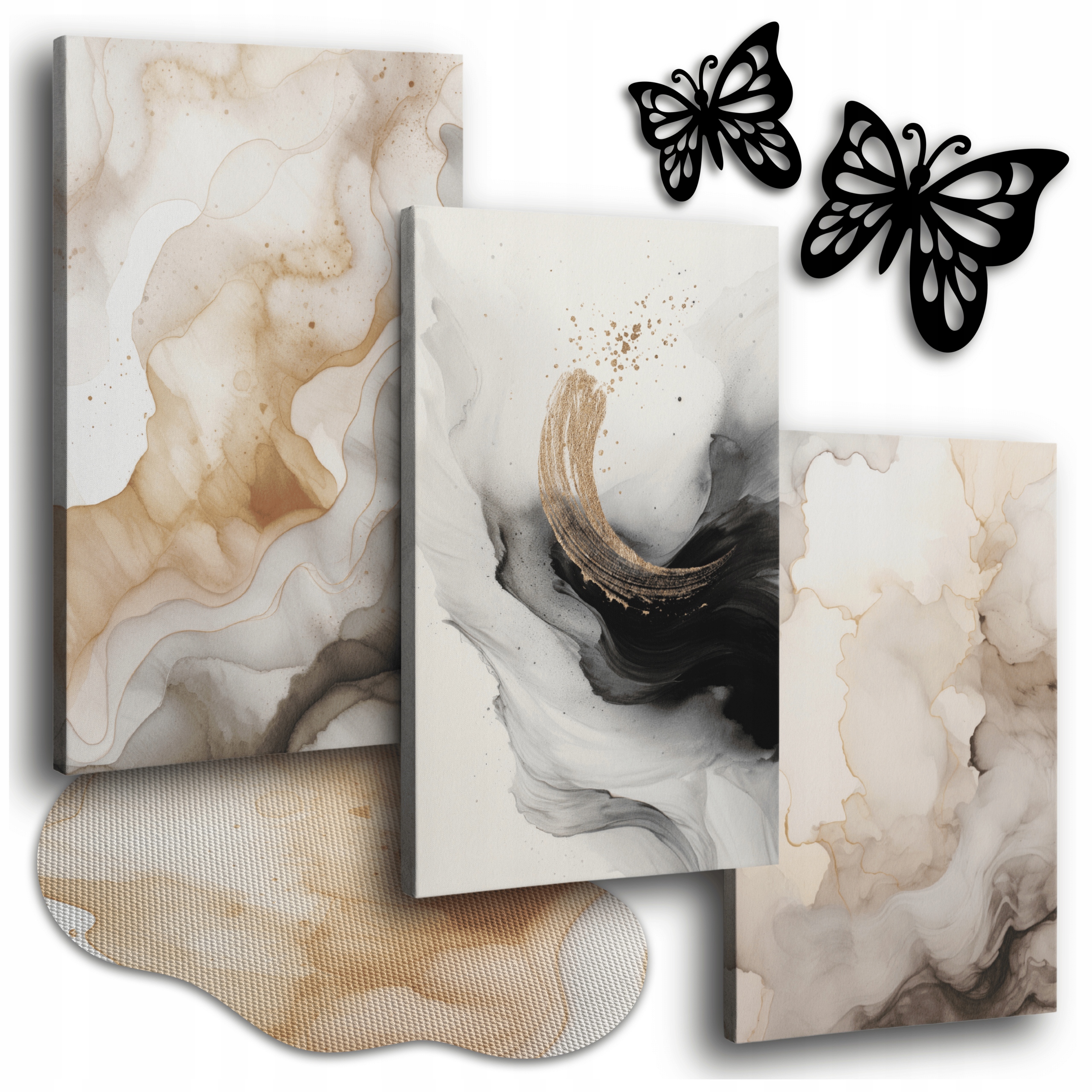 Obraz Na Plátne 150 x 70 cm Obrazy Na Stenu Do Obývačky Imitácia Mramoru 3ks