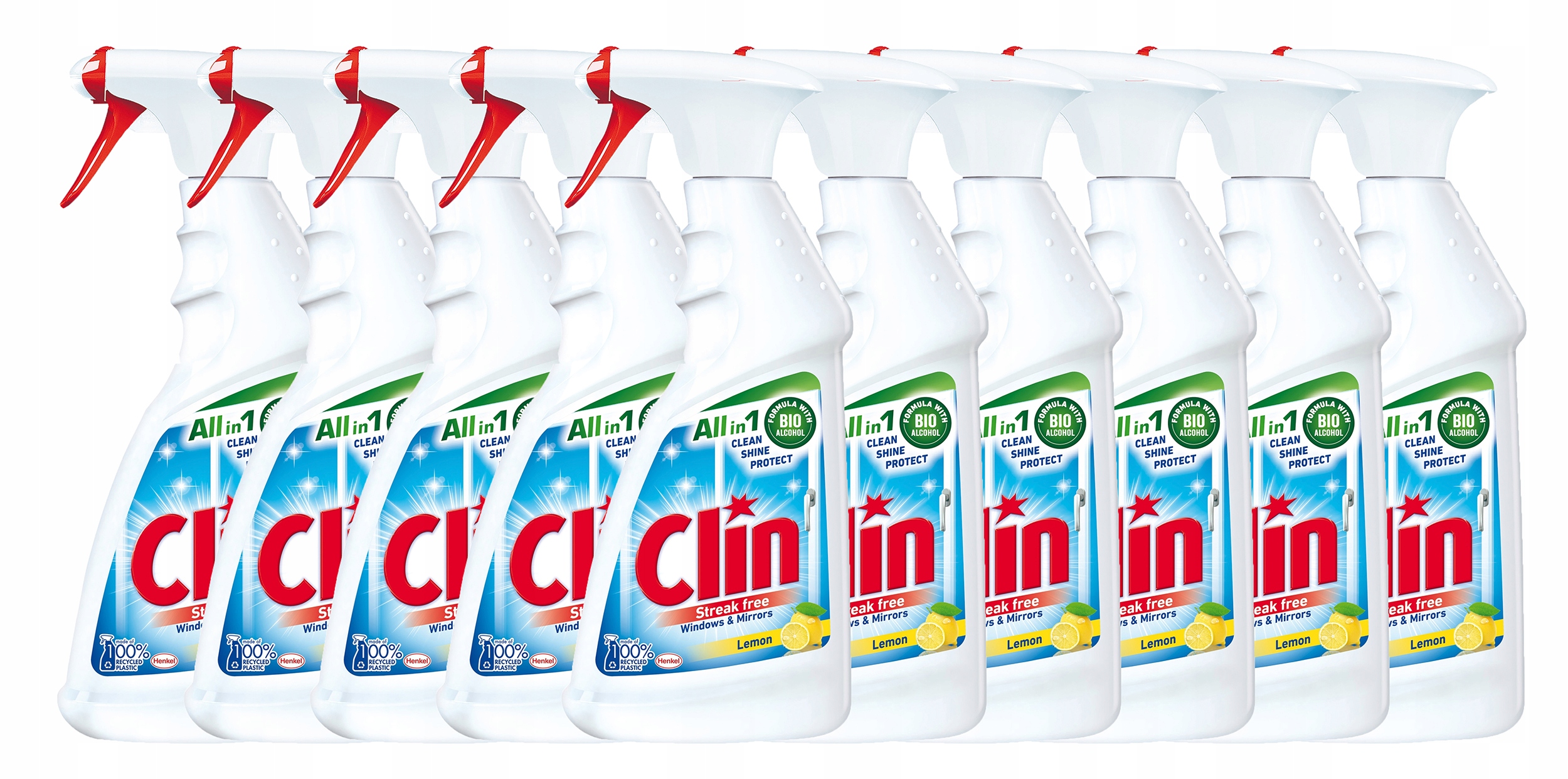 Levně Clin Čistič skel oken Citronový 10x500ml