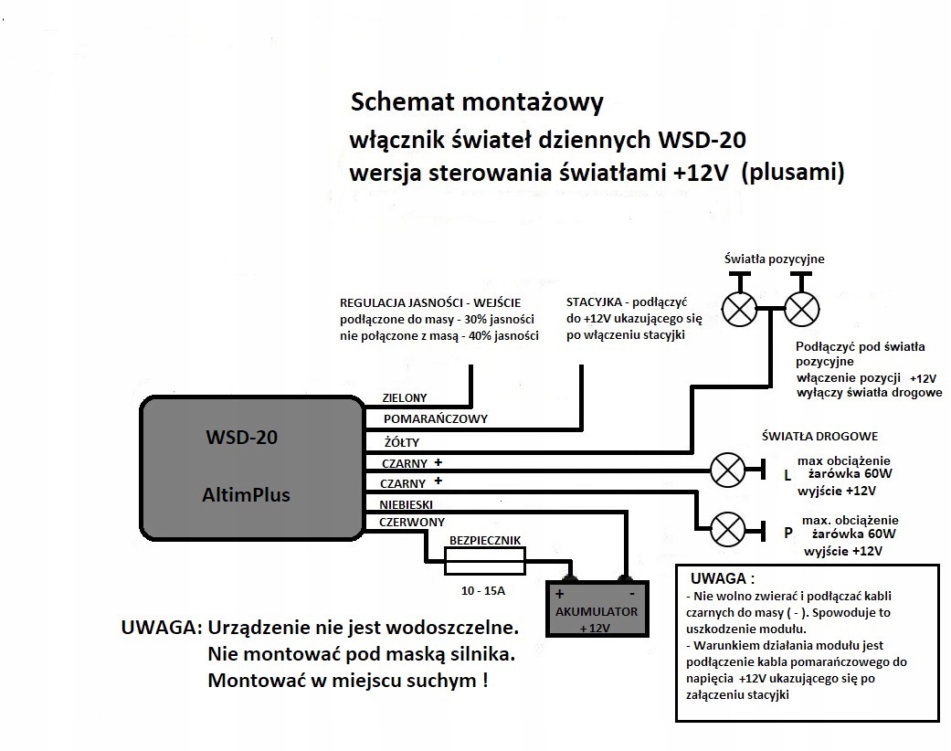 Automatyczny włącznik świateł 30%-40%mocy 12V Producent części Inny