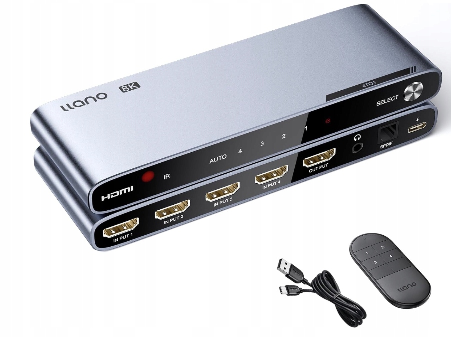 Prepínač Hdmi 2.1 llano 4K@120Hz 8k Hdmi s audio extraktorom