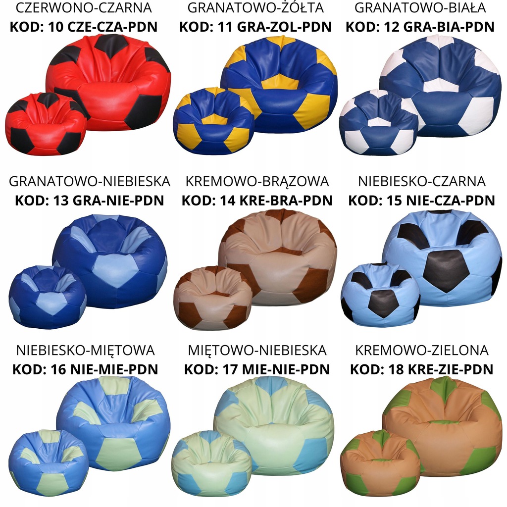 WIELKA Pufa-fotel Pilka Nożna XXXL Ekoskóra TOFFEL Głębokość mebla 60 cm