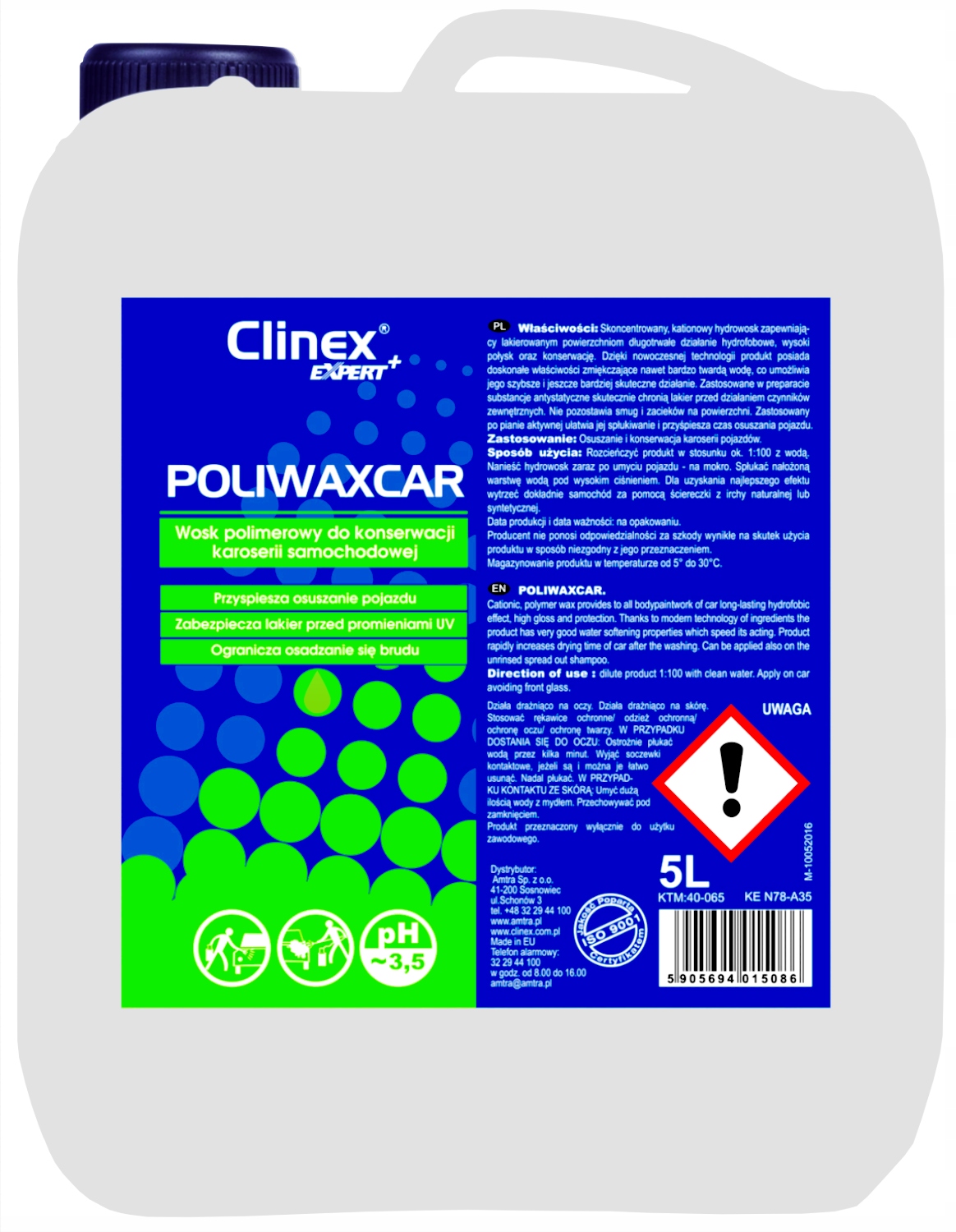 

Clinex Poliwaxcar do konserwacji karoserii aut 5L