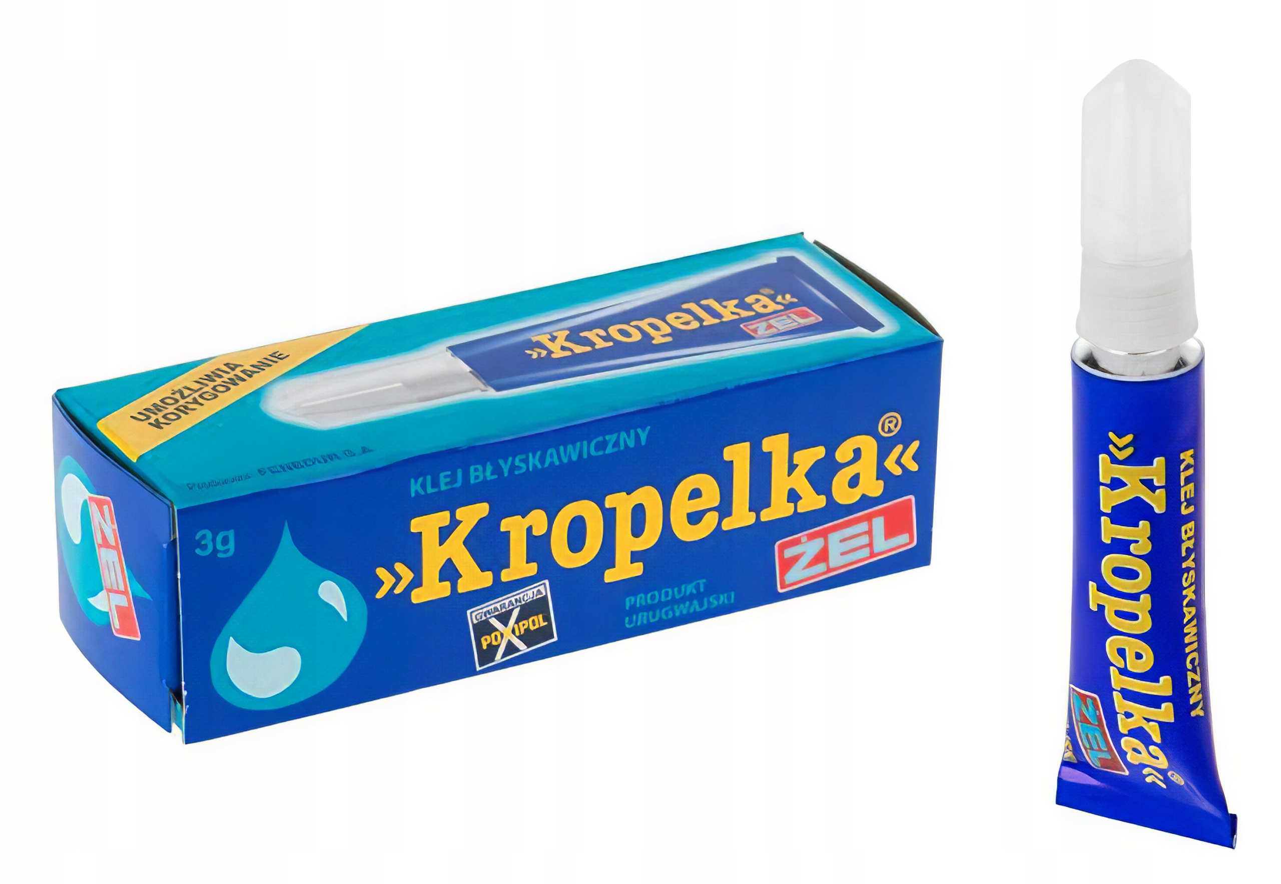 Klej Błyskawiczny sekundowy uniwersalny Kropelka Żel do metalu, gumy (3 gr)