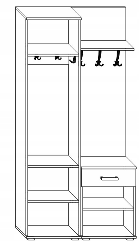 Nowoczesna garderoba VICTORIA L/P lancelot+biel Wysokość mebla 200 cm