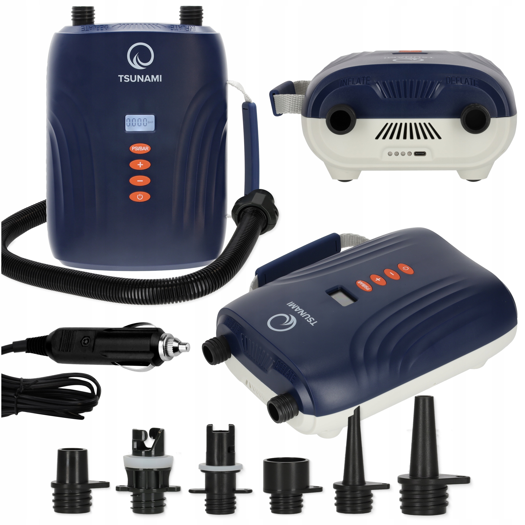 Pompka Elektryczna Deski Sup Tsunami Samochodowa Szybka Wymienne Końcówki