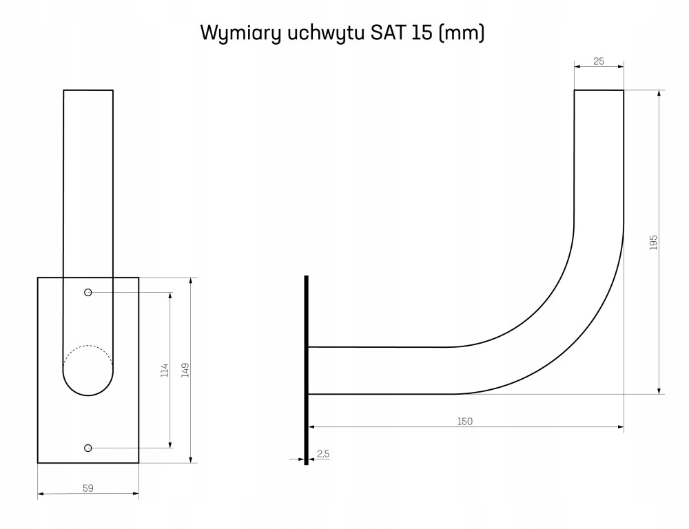 UCHWYT MASZT DO ANTENY INTERNETOWEJ DVB-T 15CM Kod producenta 2984