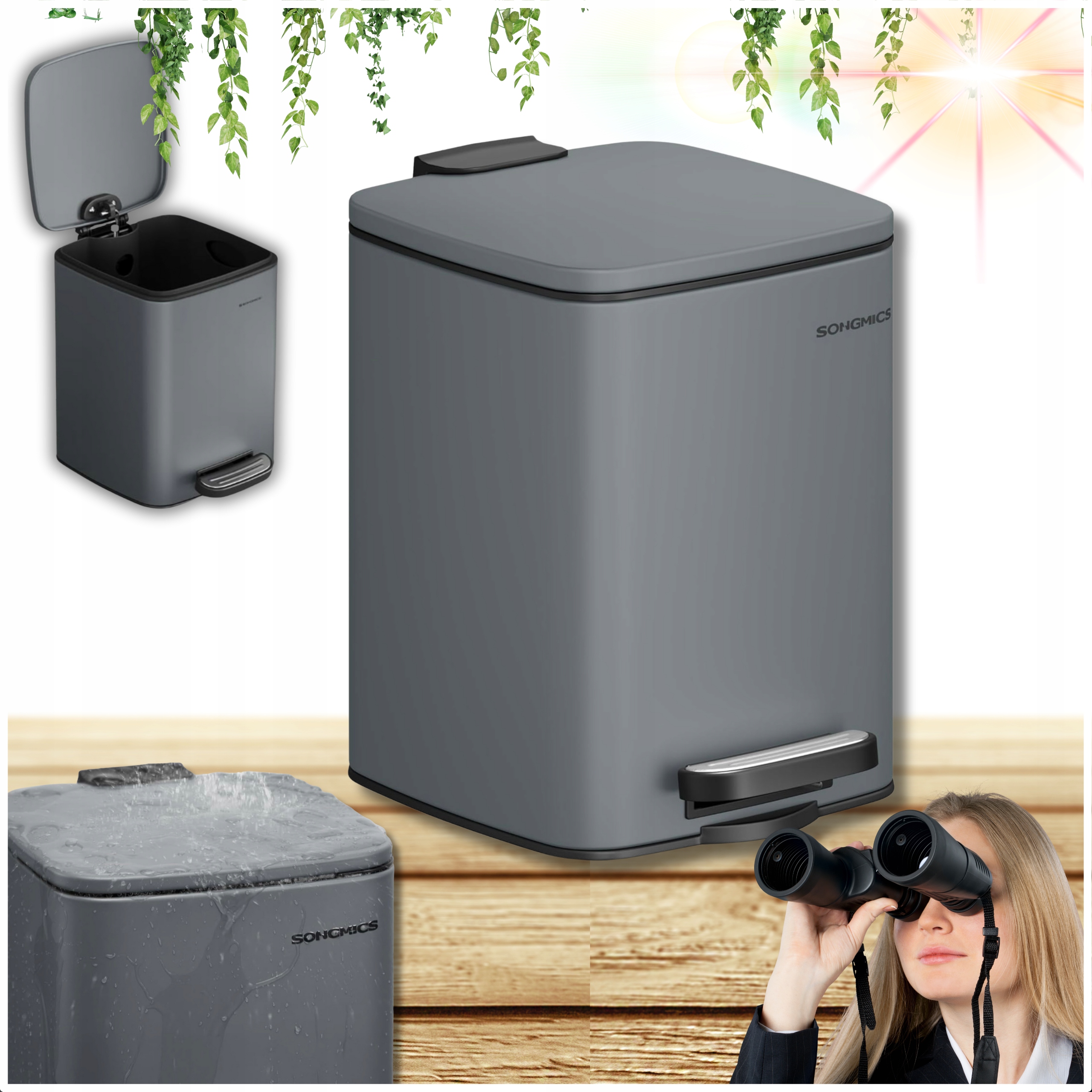 Koš Kontejner Organizér Na Odpadky Kuchyňský Koupelnový Odpad S Pedálem!