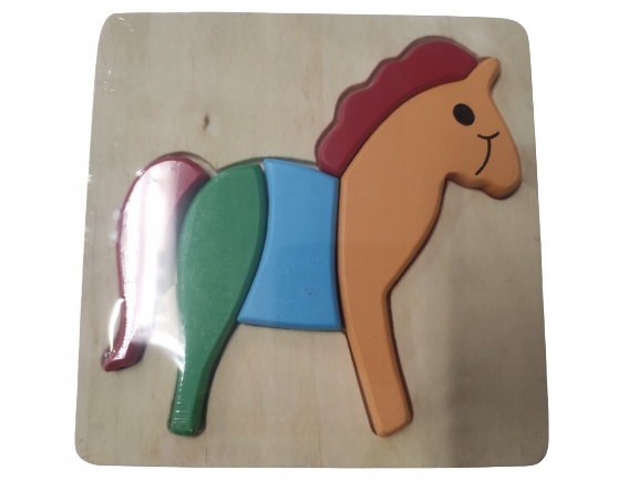 

Puzzle drewniane edukacyjne układanka koń 5 el