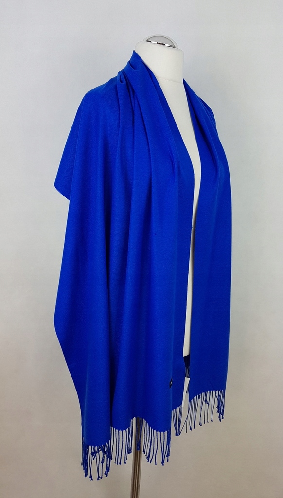 336 ELEGANCKI SZAL chabrowy CASHMERE Odcień chabrowy