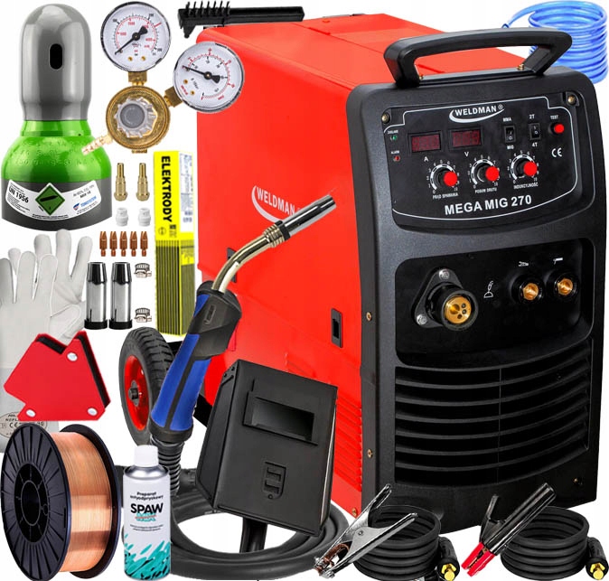Invertorová Svářečka Migomat Poloautomat Weldman Mig 270 4x4 400V 270A