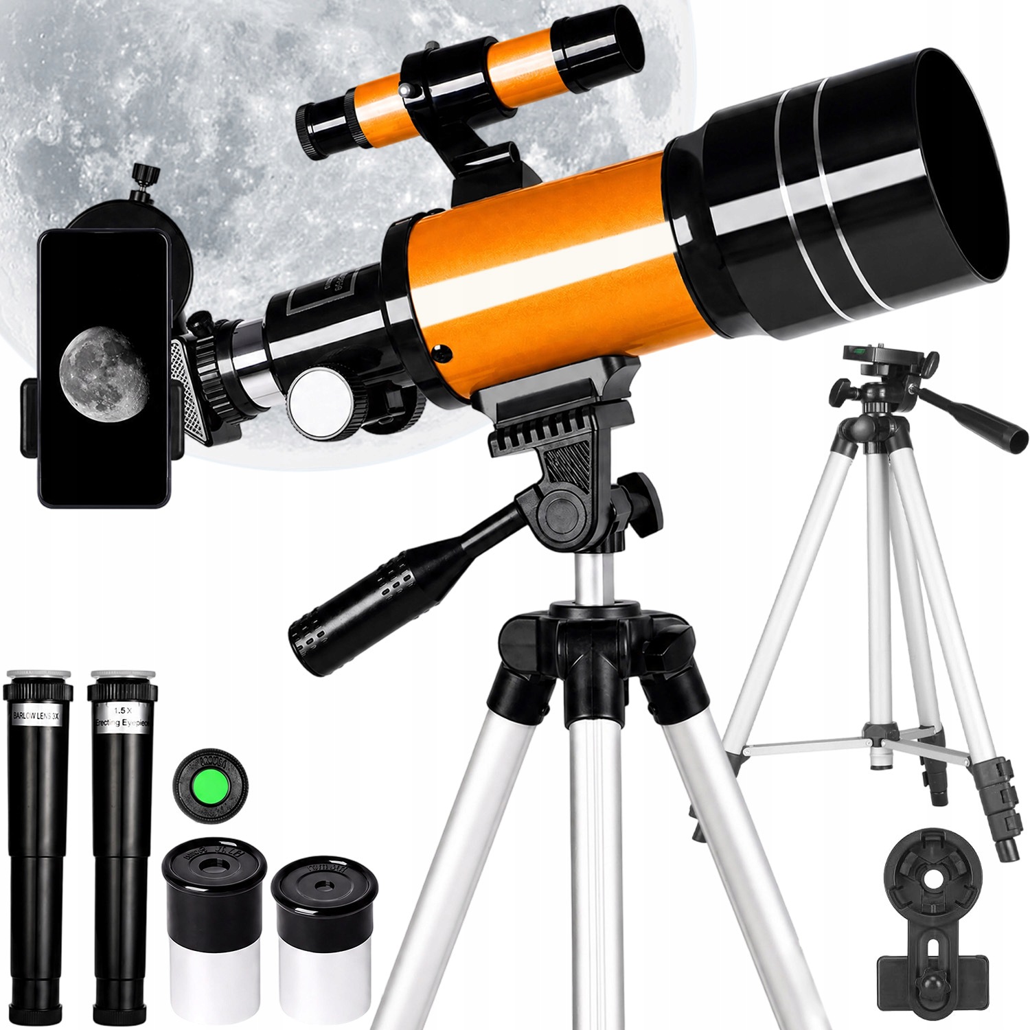 Astronomický Teleskop 70/300 MM 150X Pro Začátečníky Stativ Sada