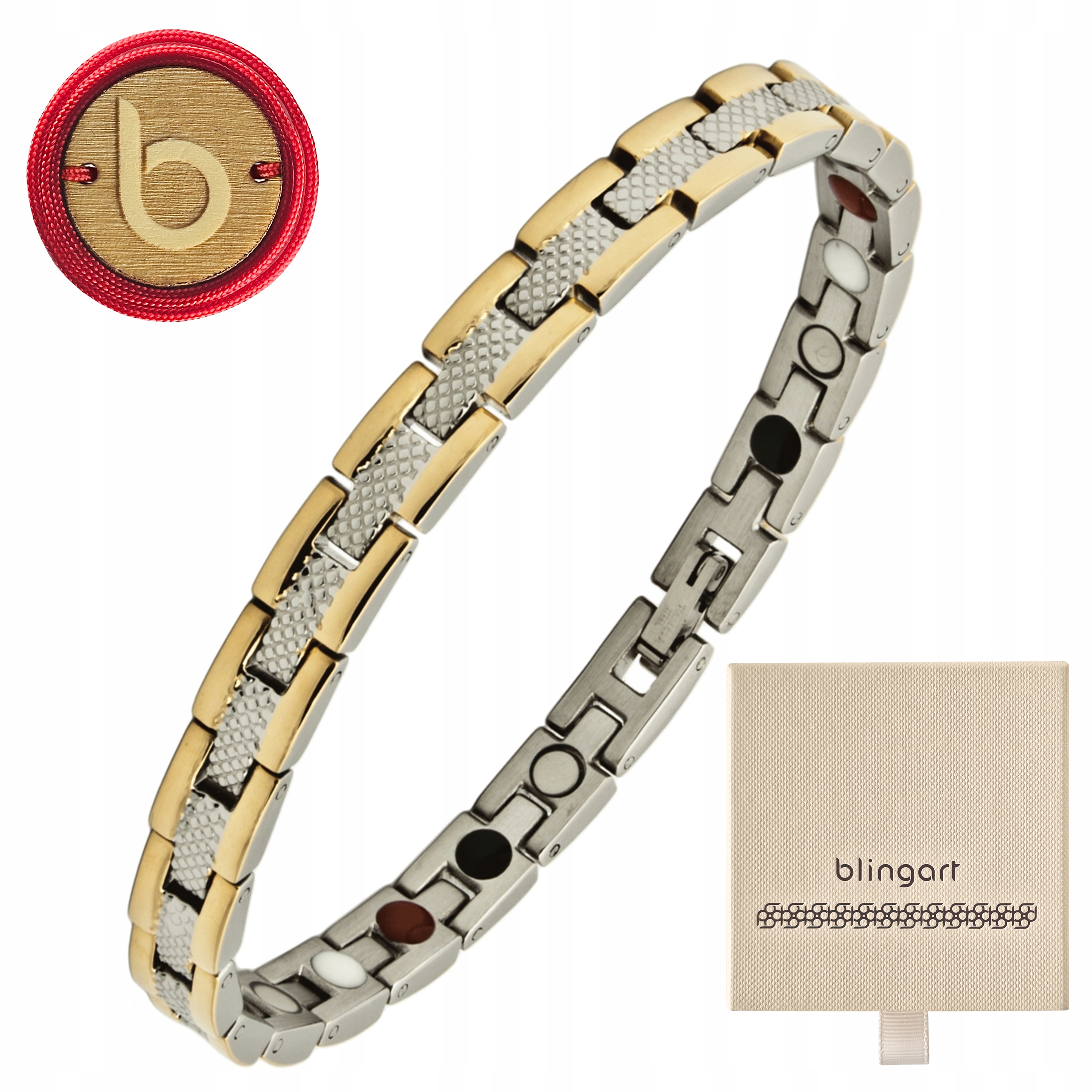 Dámský magnetický náramek z pozlacené ocel 316L Blingart